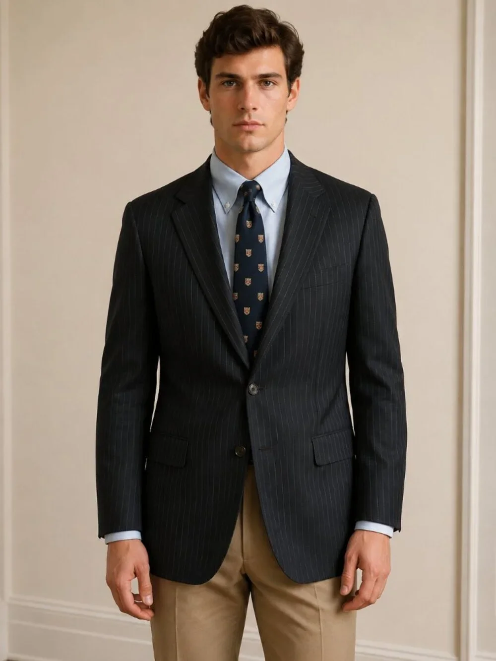 Brooks Brothers Makers Brooksease Men's 44R Pinstripe Blazer Made USA Vintage